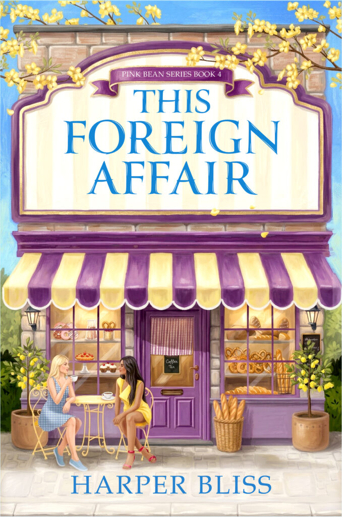 Cover of This Foreign Affair by Harper Bliss, a cozy sapphic romance in the Pink Bean series