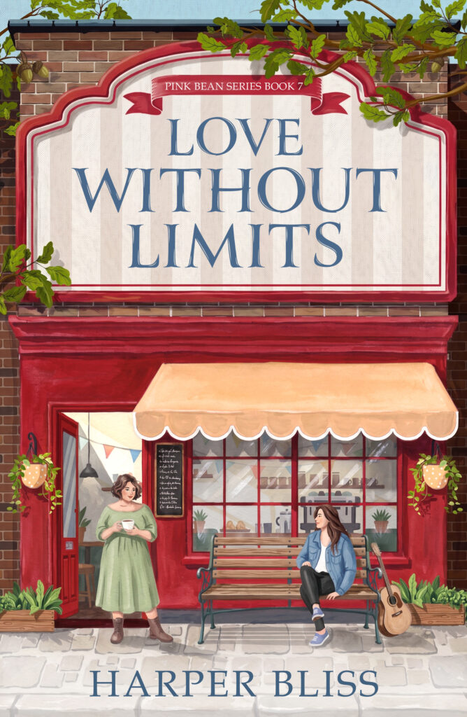 Cover of Love Without Limits by Harper Bliss, a cozy sapphic romance in the Pink Bean series