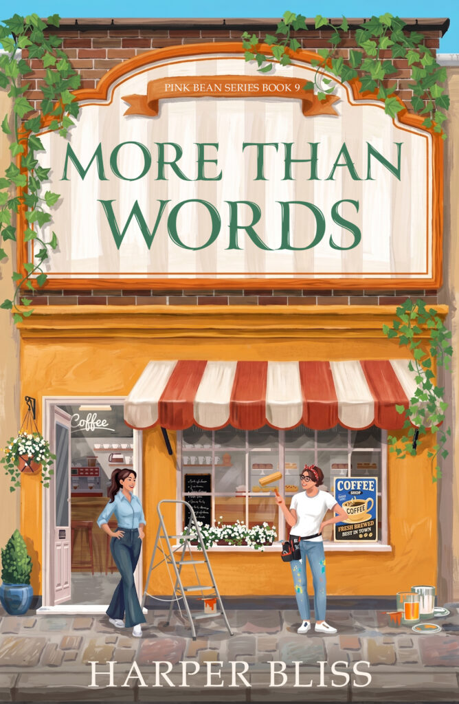 Cover of More Than Words by Harper Bliss, a cozy sapphic romance in the Pink Bean series