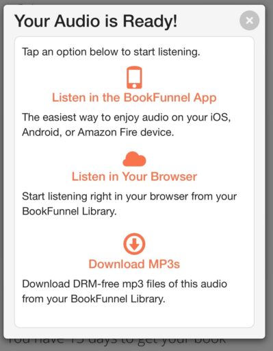 How to listen to audio on the BookFunnel App